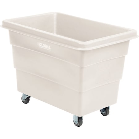 Global Industrial 8 Bushel Plastic Bulk Box Truck, Direct Mount Base, White, 33-3/10L x 24-3/5W x 27-2/5H 800313WH